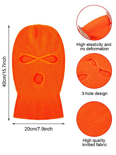 Image of SATINIOR 3 Holes Ski Mask Full Face Cover Outdoor Balaclava Winter Knitted Neck Gaiter for Halloween Sports Cycling
