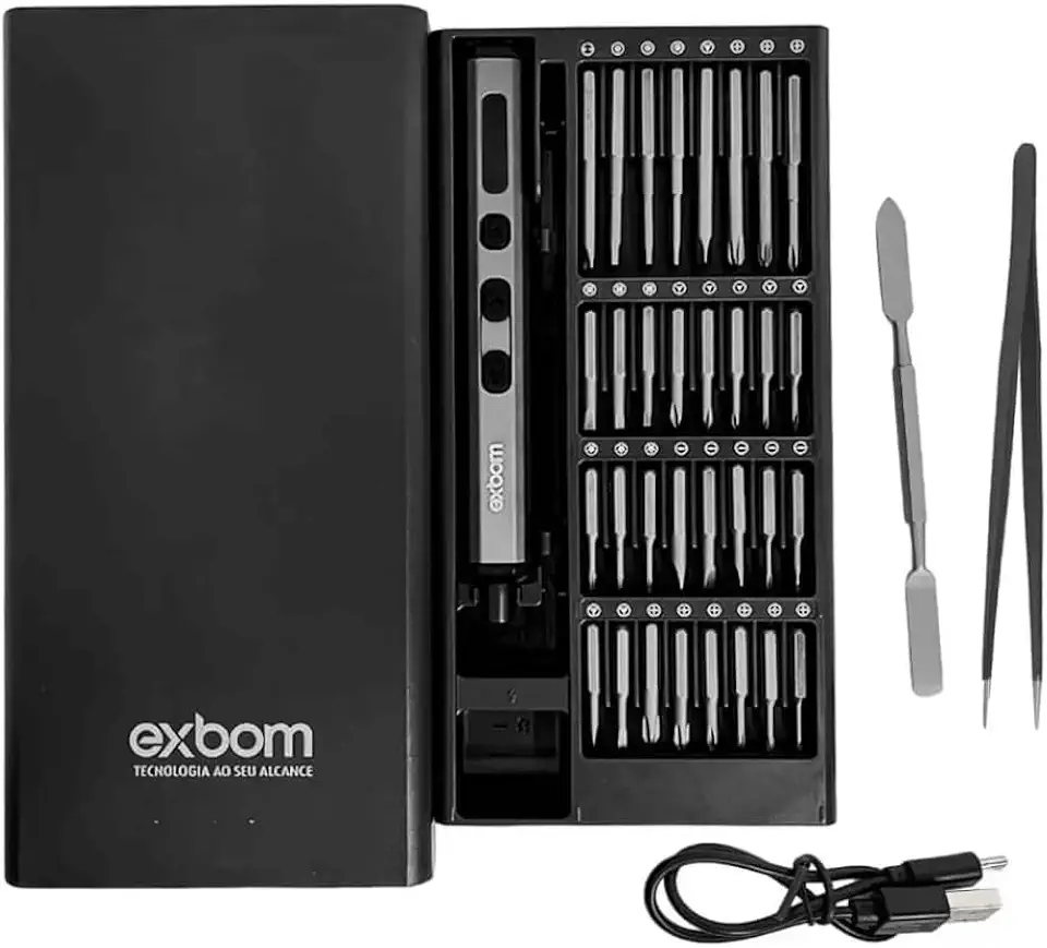 Mini Parafusadeira Elétrica Recarregável, Caneta Compacta de Precisão, Kit de Ferramentas Chave de Elétrica de Precisão 68 em 1, 64 Bits e 4 Acessórios, Multitarefas, para Manutenções Diversas