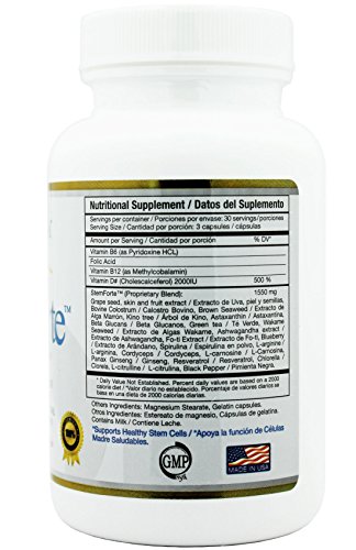 Stemforte Stem Cell Nutritional Supplements For Men, Women - One Bottle - Advanced Stem Cell And Telomere Activity Support #TOP2