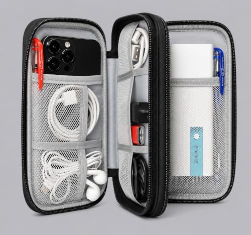 Image of SaleOn 8.3x5 Inch Tech Pouch Organizer with 1 Year Warranty - Portable Storage Organizer for USB Cable, Charger, Earphone, Power Bank, Hard Disk & Digital Gadgets, Travel Mobile Bag for Men