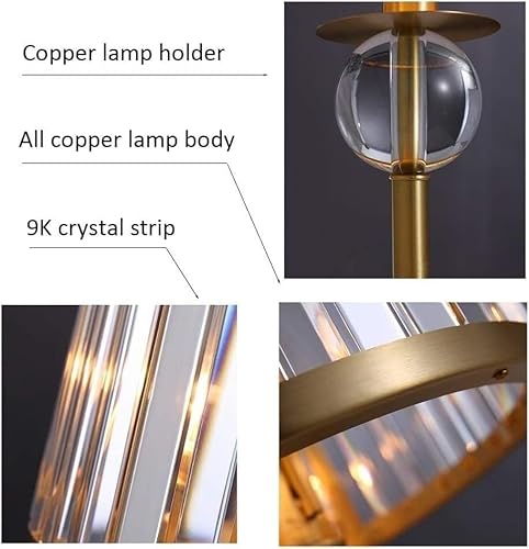 Table lamp nightstand lamp Crystal Glass Table lamp Modern Light Luxury Bedside lamp Copper nightstand lamp for Living Room Bedroom Farmhouse Coastal Lamps Table lamp - Image 5