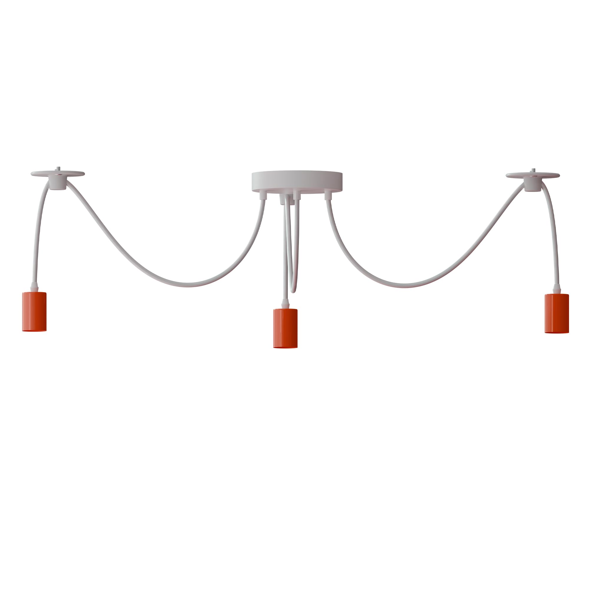 LEDSone 3-Head Spider Pendant Light – Adjustable DIY Ceiling Chandelier with E27 Lamp Holders Modern White Cable Multi-Arm Hanging Light for Living Room, Kitchen, Dining & Hallway — image 1