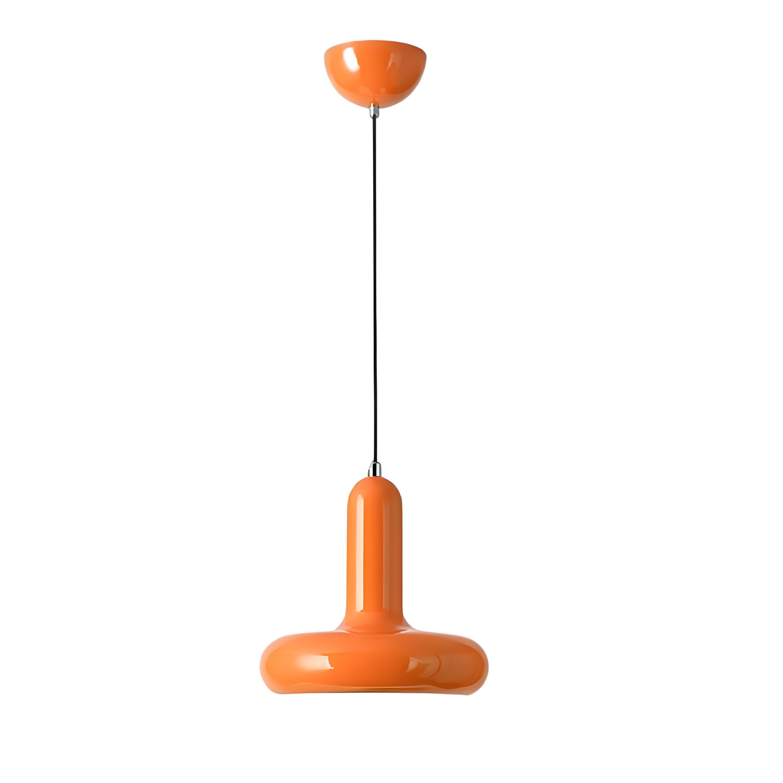 Moderne bunte Pendelleuchte mit E27-Fassung und 150cm verstellbarem Kabel,Hängelampe aus Metall mit Lackierung für Küche,Esszimmer,Schlafzimmer,Kinderzimmer oder Café Deckenleuchte (Orange)