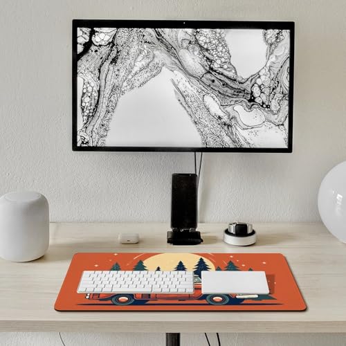 Tapis de souris grand format antidérapant pour setup gaming rouge