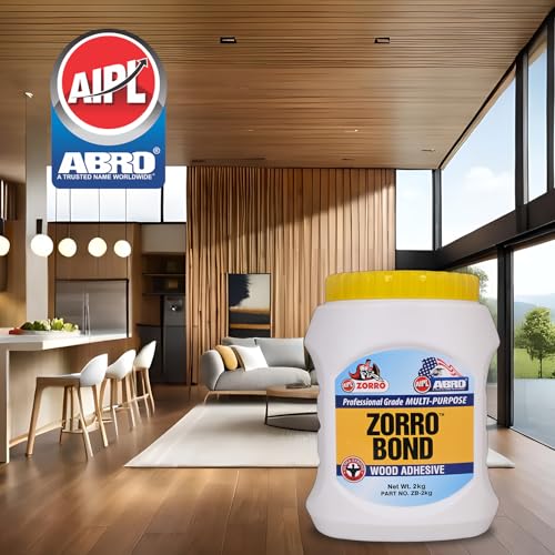 Image of ABRO ZORRO BOND-ZB Wood Adhesive Professional Grade Multi-Purpose Water-Resistant Heavy-Duty Glue with Extreme High Bond Strength for Woodwork Furniture Home Office (Pack of 1, 2Kg)