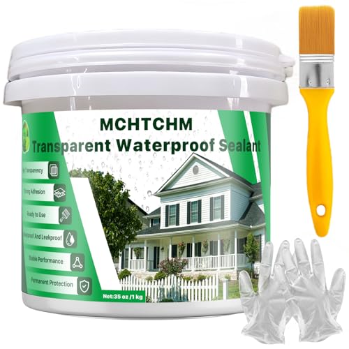 MCHTCHM Transparent Waterproof Coating 35oz,Invisible Water-Proof Agent Transparent Repairing Leak...