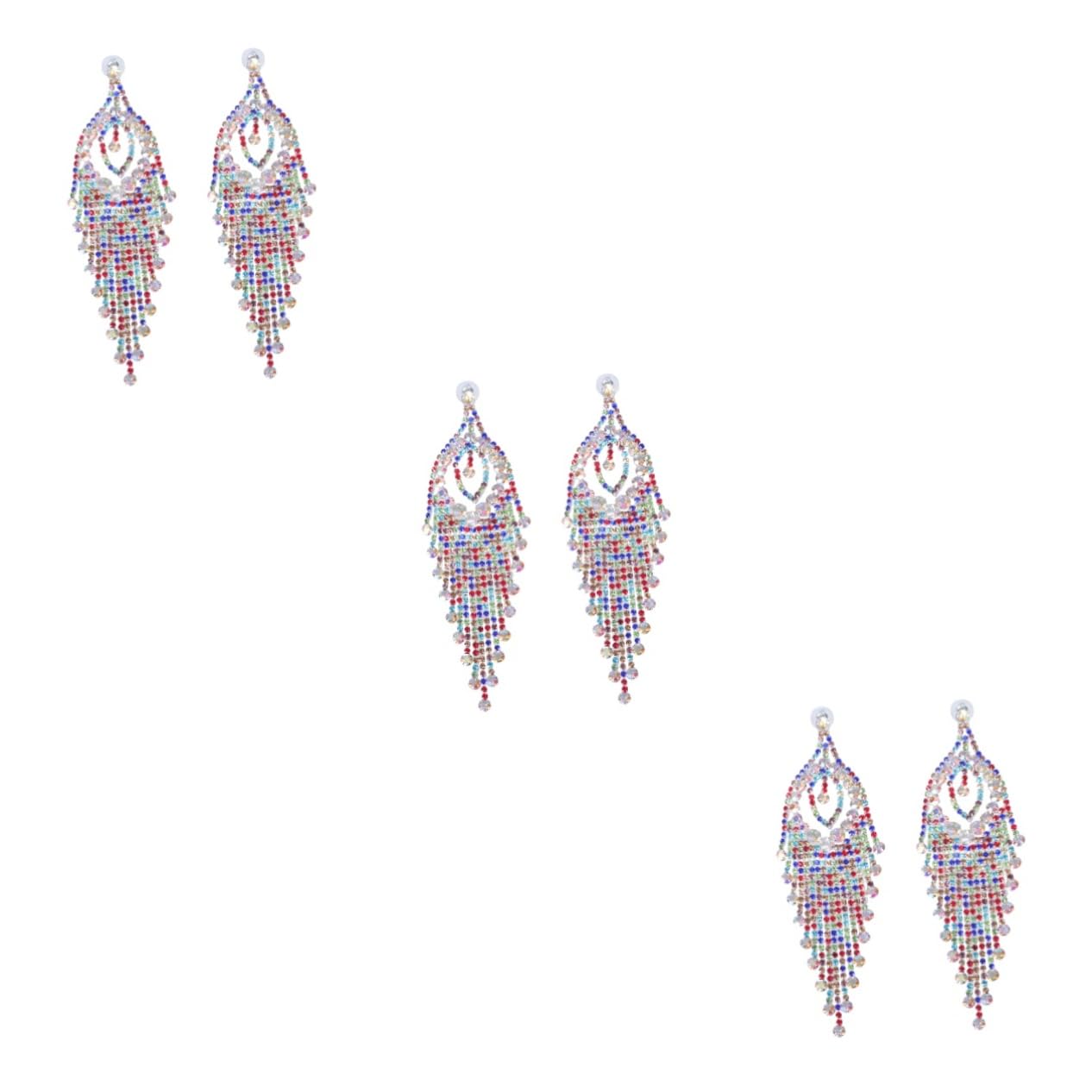 Boucles d'oreilles strass franges fluides et éclatantes - 8