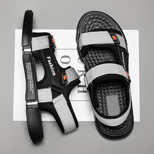 Mens Fashion Flat Sandals Lightweight Comfortable Open Toe Walking Sandals Non Slip Soft Sole Summer Casual Beach Water Shoes 6