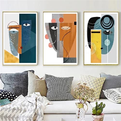 Toile figure abstraite dsdsgog sans cadre lot de 3 affiches pour portrait moderne