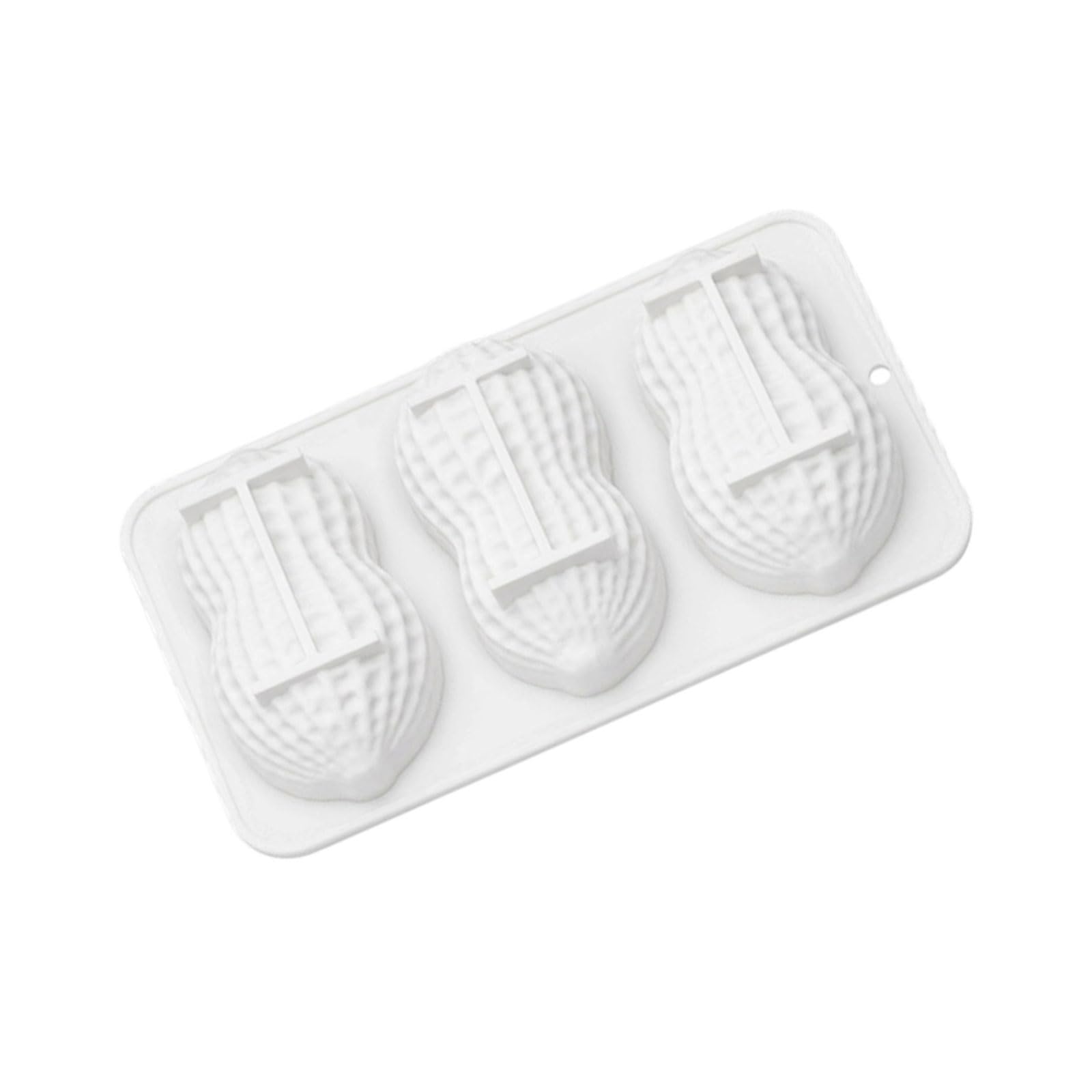 Qisuw Flexible Silicone Mousses Cake Molds 3 Cavity Peanut Shaped Puddings Baking Bakeware for Parties Green Fruit Baking Multipurpose Dessert