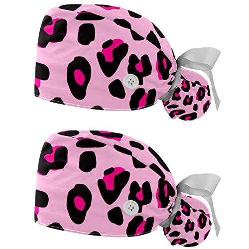 Casquettes de travail respirantes JDEZ anti-transpiration avec bandeau confort motif léopard
