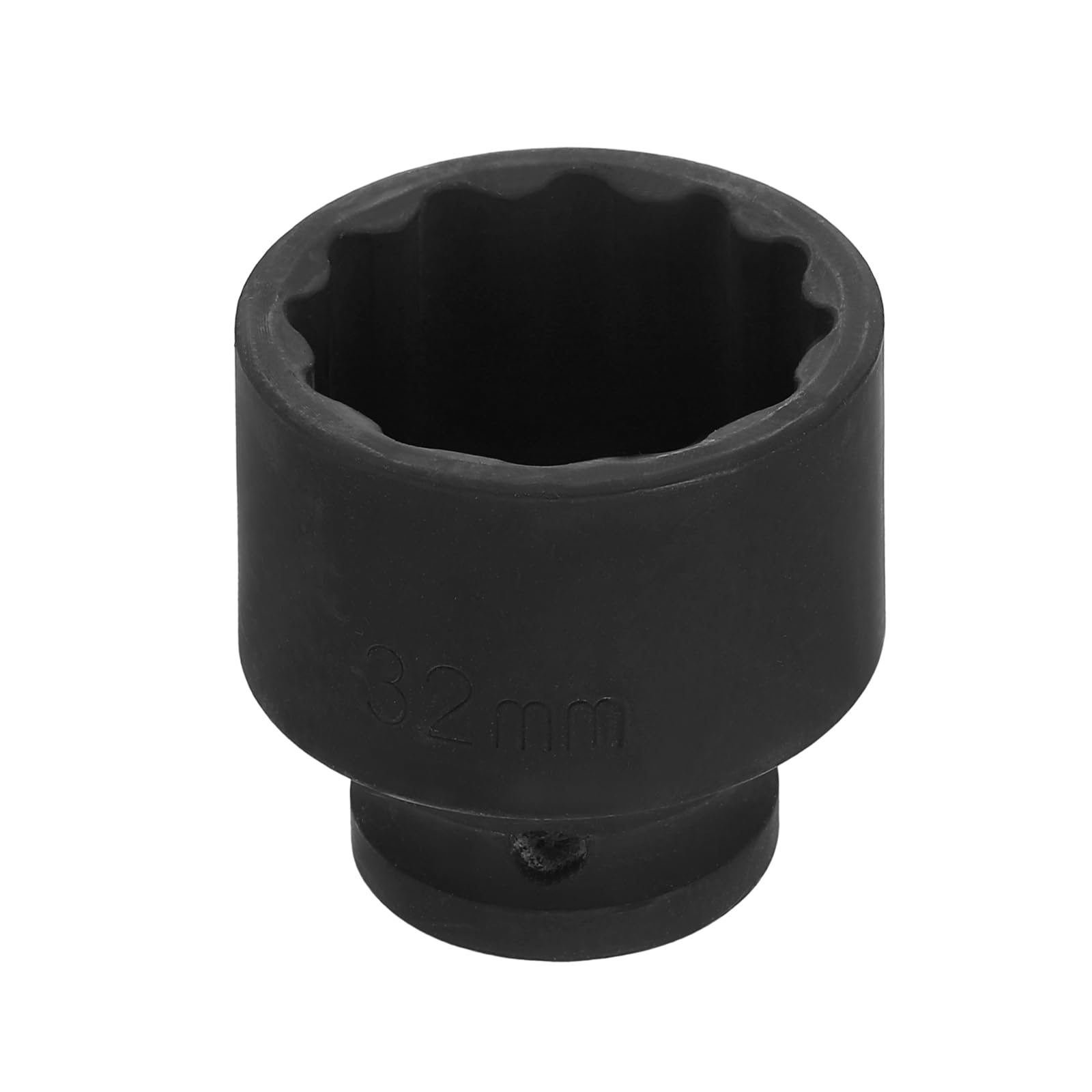 sourcing map 1/2" Drive x 32mm Shallow Impact Socket 12-Point Metric CR-V Steel Spindle Nut Impact Flip Sleeve for Home Auto Nuts Bolts Repair