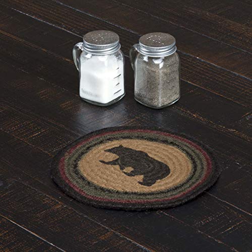 VHC-Brands-Wyatt-Rustic-Stenciled-Textured-Tan-Round-Kitchen-Table-Bear-Jute-Trivet-8 VHC Brands Wyatt Rustic Stenciled Textured Tan Round Kitchen Table Bear Jute Trivet 8
