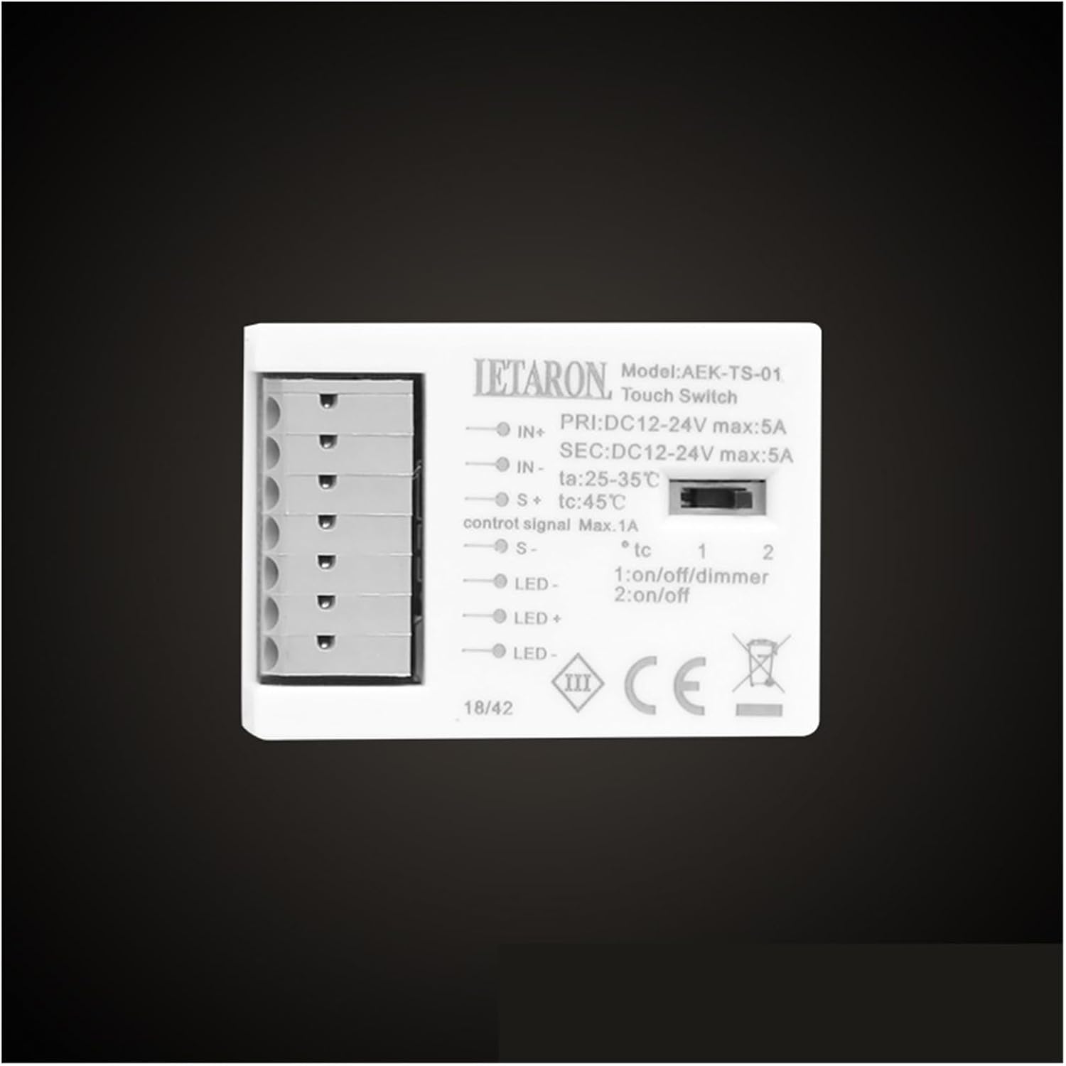 AEK-TS-01B Single Button Touch Sensor Switch Color Temperature Switch Makeup Mirror 12V-24V