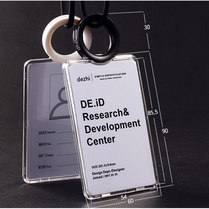 Ausweishalter, Kartenhalter mit Umhängeband, 5 Stück Ausweishüllen, transparentes Acryl, Ausweis, Kreditkartenhalter, Umhängeband, Clip, Seil, Mitarbeiter, Studenten, Arbeit, tragbare Ausweishüllen, e