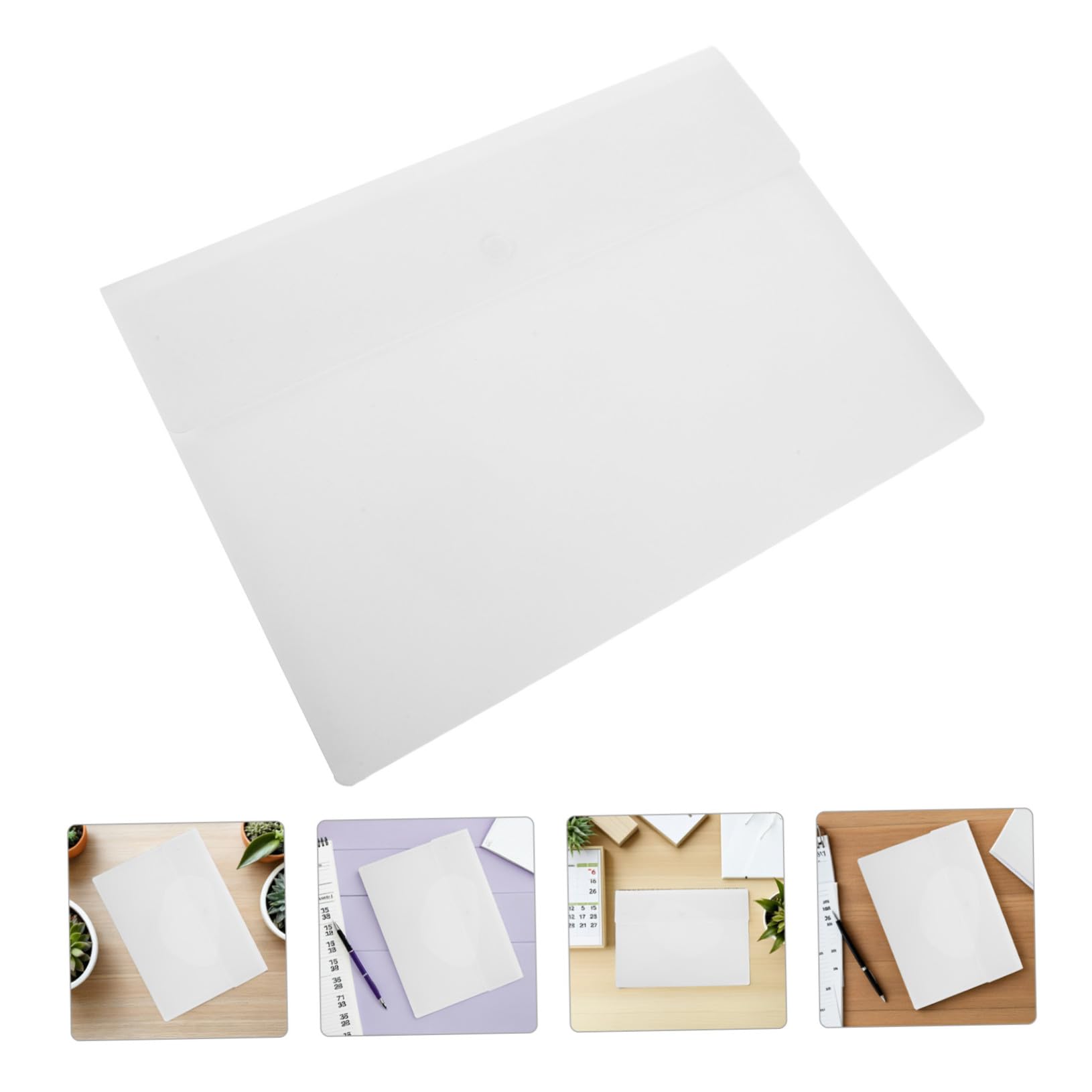 Pochettes Plastiques pour Documents A4, 10 Pièces, Pp à Bouton Pression