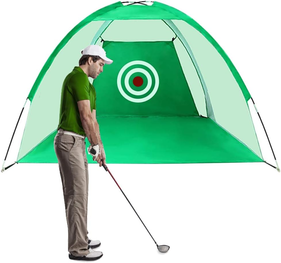 FUNME Golf Hitting Net with Target Sheet Golfing Portable Swing Training Aids Driving Range for Outdoor and Indoor with Carry Bag and Golf Balls