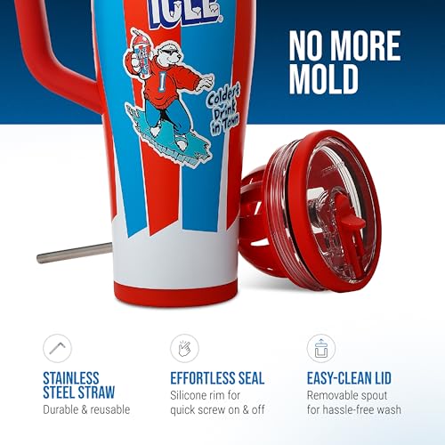 Image of Ice Shaker 32 oz Tumbler with Handle and Straw | 32oz ICEE | Cold for 30+ Hours | 2-in-1 Tumbler Shaker Bottle | Odor-Free 32 ounce Bottle for Water, Protein Shakes, Smoothies, Cocktails