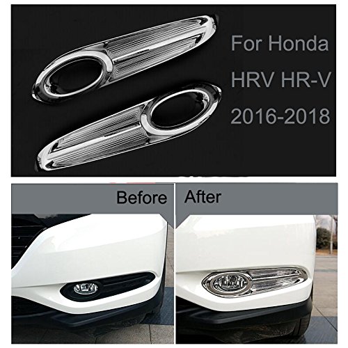Yingchi 2Pcs Car Chrome Front Fog Light Lamp Frame Cover Trim Emblems For Honda Hrv Hr-V 2016-2017-2018 #TOP2
