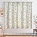 jinchan Linen Floral Valance Tie up Curtains for Small Windows 54 Inch Farmhouse Kitchen Cafe Curtains Rod Pocket Country Tropical Flower for Laundry Room Bathroom Rod Pocket 1 Panel Blue