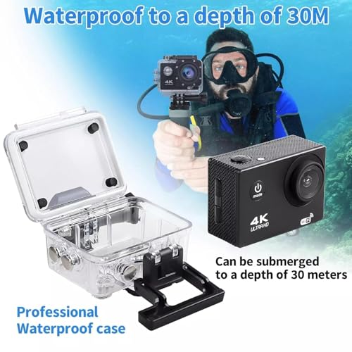 Image of 4K Action Camera 16mp (with 16 Accessories) - WiFi, Memory Card Support, 170� Wide Angle (Mix Black)
