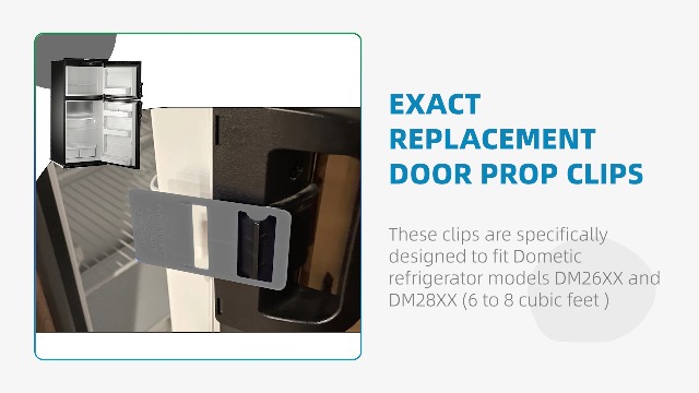 Image of TonGass (2-Pack, Grey RV Refrigerator Airing Device Service Kit | Exact Replacement Door Prop Clip Compatible with Dometic Model DM26XX and DM28XX (6-8 Cubic feet Model)