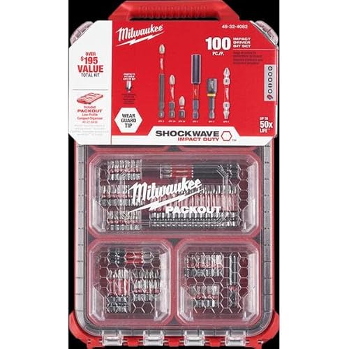 Milwaukee Shockwave 100pcs Impact Driver Bit Set Packout