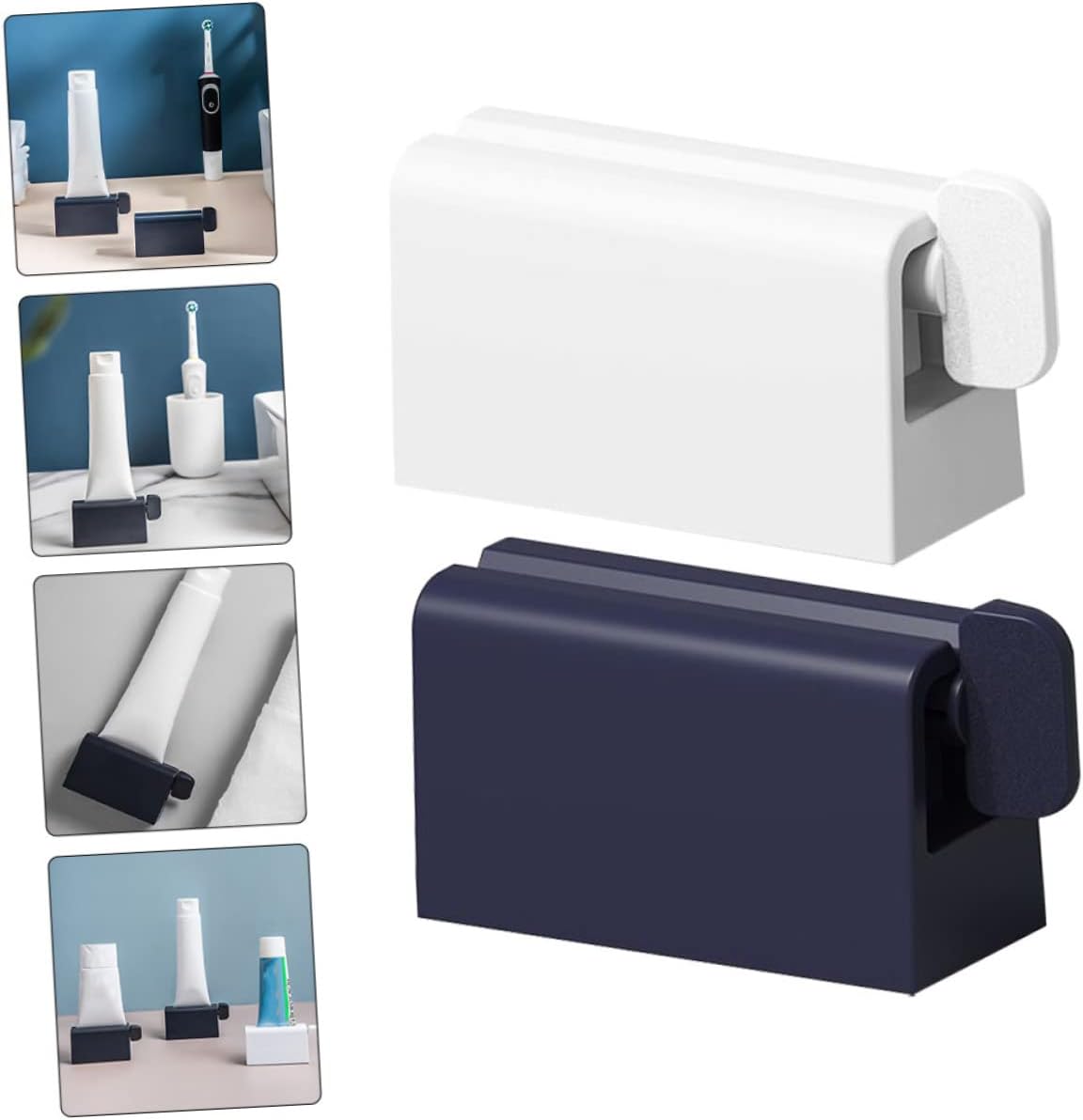 COLLBATH 4pcs Toothpaste Dispenser Stand Automatic Toothpaste Squeezer for Bathroom Easy to Use Holder Compact Design for Tubes