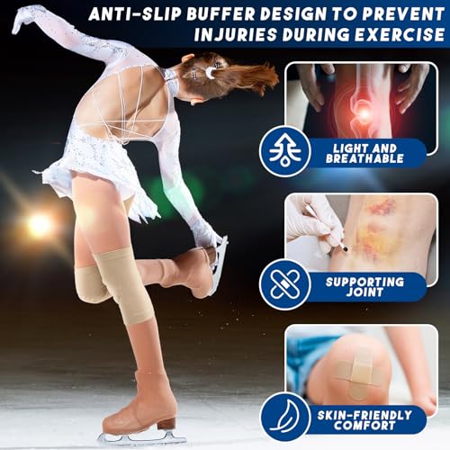 image for Shappy 2 Pair Figure Skating Gel Knee Pads Cushion and Support Knee Ca