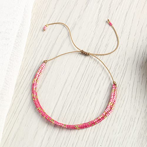 Image of KELITCH Adjustable Multi Strand Bracelets Colorful Miyuki Seed Beads Wrap Bracelets Bangle Women Jewelry