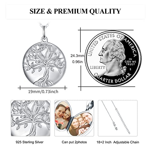 TUGHRA Mother's Day Gifts Gold Locket Necklaces for Women, 925 Sterling Silver Heart Photo Lockets Memorial Keepsake Jewelry Gift for Mom, Wife, Daughter4