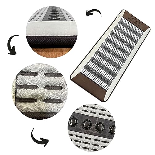 Image of AROGYA 64 Ceratonic Stone Heating Mat For Back Pain Relief & Muscle Relaxation Far Infrared Heating Mattress Promote Metabolism Improve Circulation EMS Full Body Massage For Home, Office, Clinic