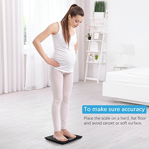 Uten Digital Body Scale, Bathroom Weight with Step-On Technology, Backlight Display, Round Corner Design and 8MM Glass, 440lb/200kg Capacity