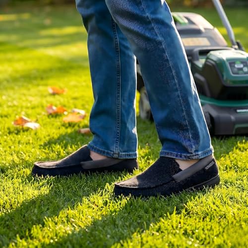 Image of ULTRAIDEAS Men's Moc-Toe Slippers Loafer House Shoes Indoor Outdoor Memory Foam with Breathable&Warm Knit Upper
