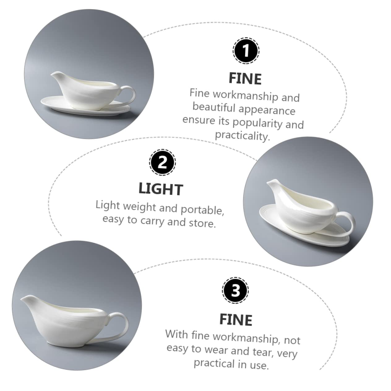 OFFSCH 1Set Creative Sauce Bowl with Handle Multifunctional Condiment Dish for Dipping Sauces Nuts and Fruits for Western Food Supply and Meal Prep