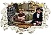 Produktbild Unified Distribution Two and A Half Men Charlie Sheen - Wandtattoo mit 3D Effekt, Aufkleber für Wände und Türen Größe: 92x61 cm, Stil: Durchbruch