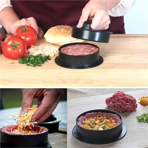 Prensa para hamburguesas redonda hecha de ABS resistente color amarillo 4