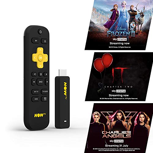 NOW TV Smart Stick with 1 month Sky Cinema Pass HD Streaming Media Player - Watch Disney+, YouTube, Netflix, BBC iPlayer and more