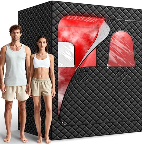 iTHERAU 2 Person Infrared Sauna Box for Home, Portable Steam Saun...