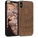 Produktbild kwmobile Hülle kompatibel mit Apple iPhone XS Max - Handy Schutzhülle aus Holz - Cover Case Handyhülle Indische Sonne Dunkelbraun