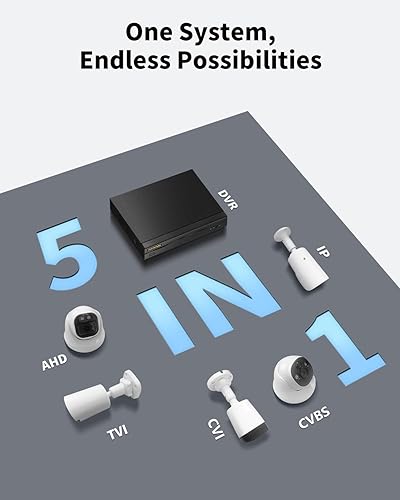 Miniatura 7 de 《5MP Super HD y visión nocturna IR de 80 pies》Sistema de cámara de seguridad con cable para exteriores, cámaras CCTV impermeables IP67 con detección