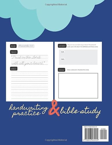 Cursive Handwriting & Bible Verse Copybook For Kids Ages 8 To 12: A Fun Bible Curriculum To Help Children Understand Scripture Thru Drawing, Using A Dictionary, And Practicing Their Penmanship #TOP1