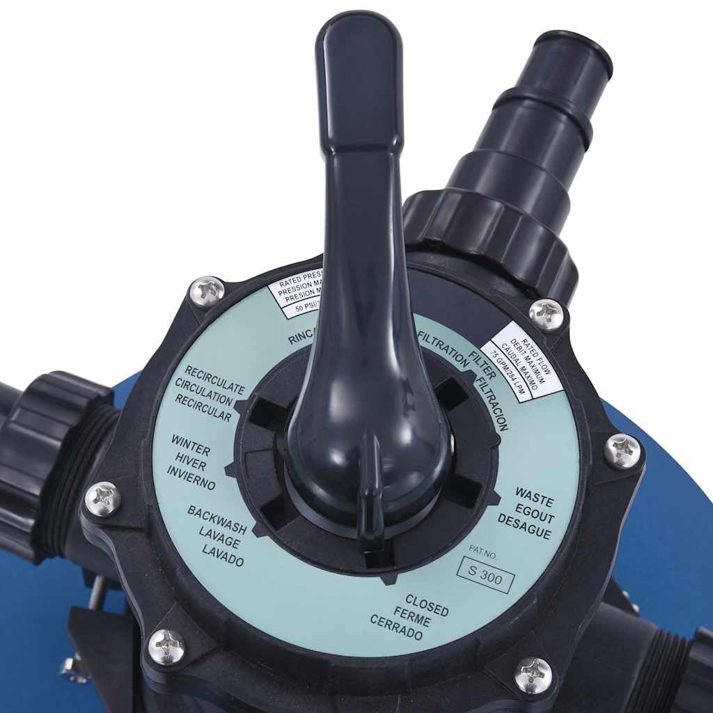 Système de filtration à sable - Pompe de piscine - 10980 l/h - Avec minuterie - Système de filtration 530 W - Valve à 7 voies - Préfiltre - Raccord 38 mm