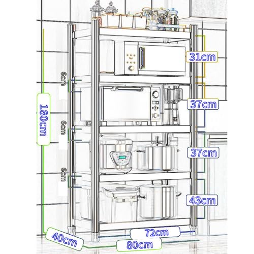 Scaffalatura regolabile a 5 ripiani in acciaio inox – scaffale pesante per cucina, ufficio, garage, ristorante e magazzino soluzioni di archiviazione