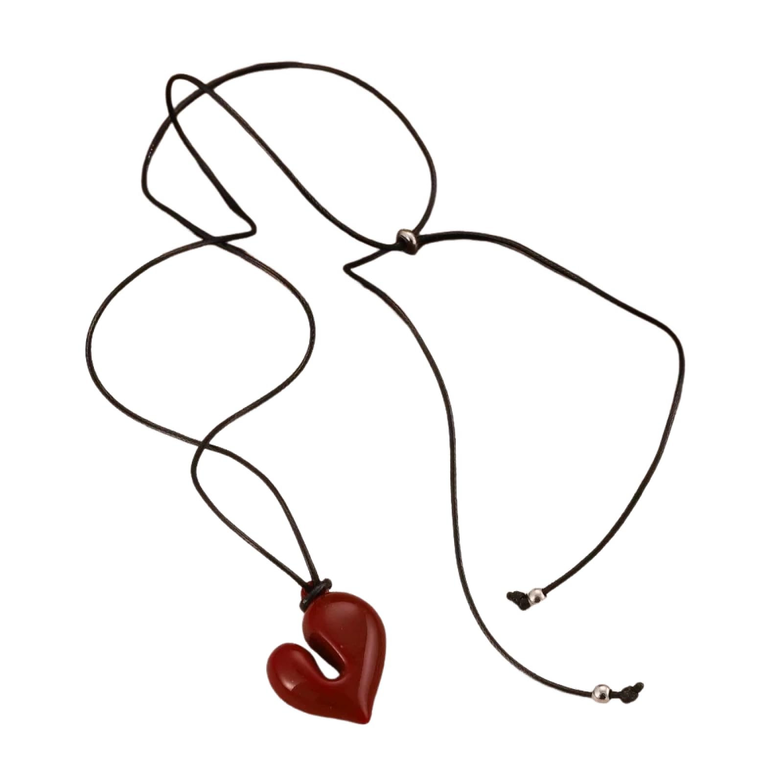 Collier cœur pour femmes TABOJS, bijou ajustable d'exception