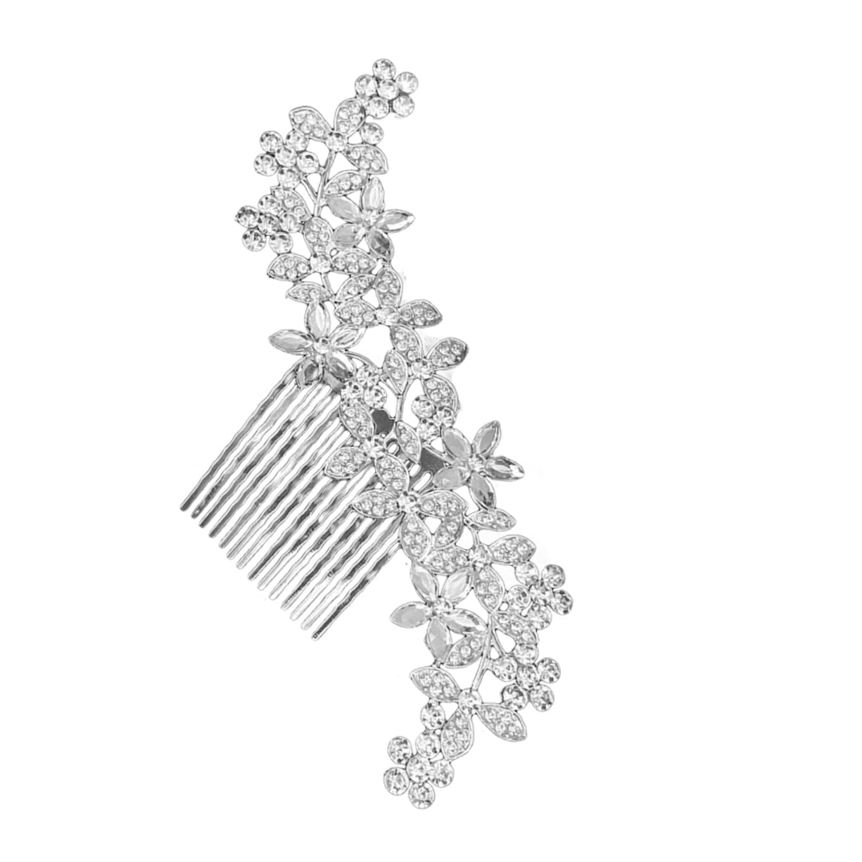 Elegant Rhinestone Bride Hair Comb Beautiful Wedding Hair Accessory Floral Design Side Comb for Special Occasions Lightweight and Comfortable for All-day Wear