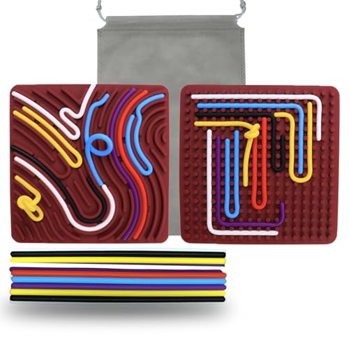 Sensorik Activity Board - Tavola Sensoriale In Silicone A Forma Di Cuore Con 20 Strisce, Giocattolo Antistress Per ADHD E Autismo, Con Custodia