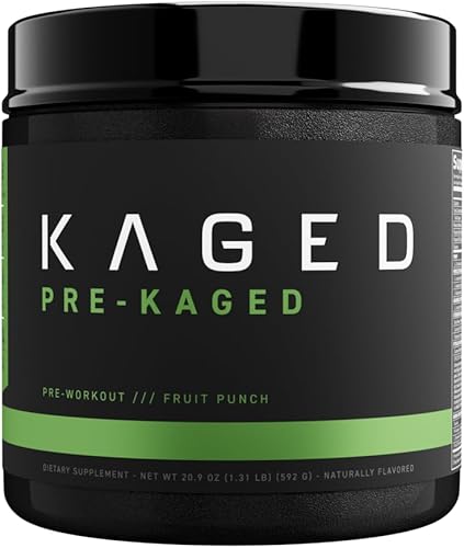 Miniatura 1 de Kaged Polvo original para antes del entrenamiento, ponche de frutas, preformulado con creatina, beta alanina, cafeína pura, 20 porciones