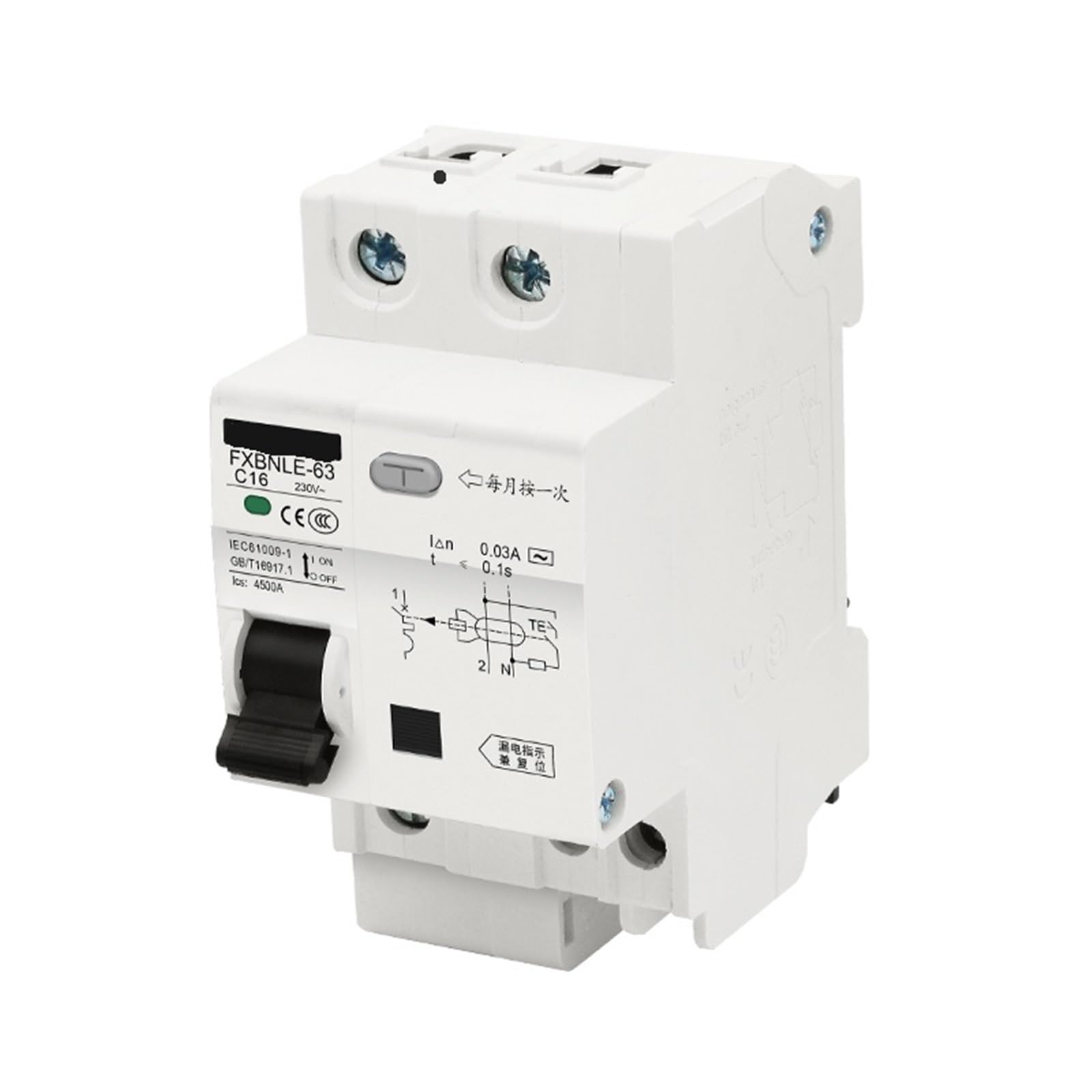 Disjoncteur différentiel 30 mA protection surintentiés AC400V triphasé 10A - 4