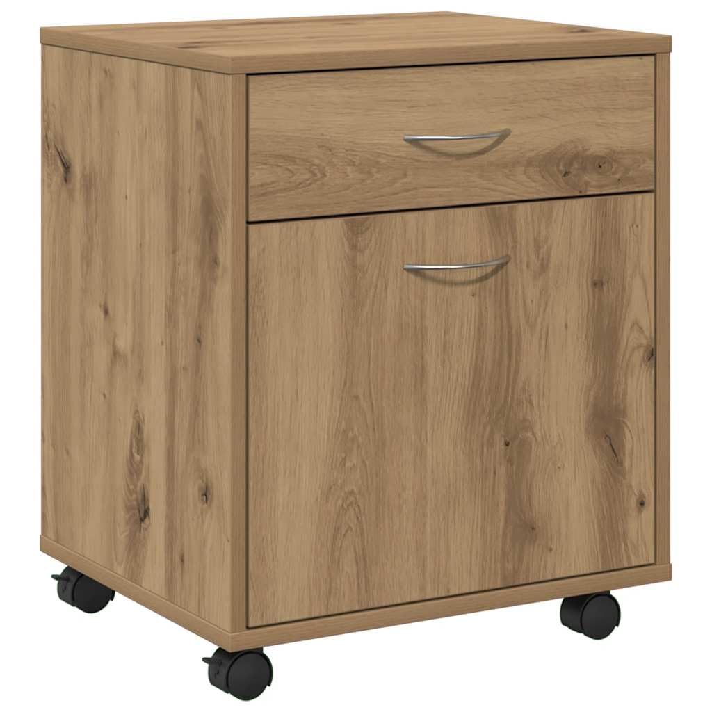 Armadietto con Ruote Rovere Artigianale 45x38x54 cm Truciolato